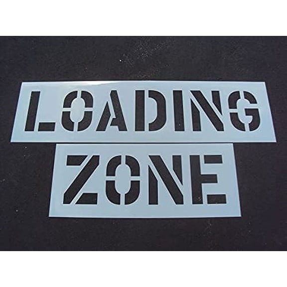 12" Loading Zone Stencil - Actual 12 Inch Letters - Parking Lot Stencil - 63 Mil (1/16") American Striping Co.
