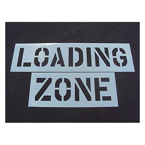 12" Loading Zone Stencil - Actual 12 Inch Letters - Parking Lot Stencil - 63 Mil (1/16") Co.