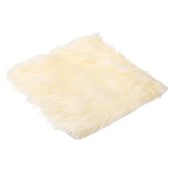 12" Locker Rug, Small Area Rug Mini Faux Fur Rugs Small Locker Carpet Soft Fluffy Tiny Photography Props Square for Nail Photo Tabletop Background Picture Decoration, Yellow