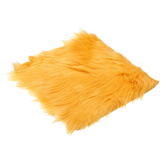 12" Locker Rug, Small Area Rug Mini Faux Fur Rugs Small Locker Carpet Soft Fluffy Tiny Photography Props Square for Nail Photo Tabletop Background Picture Decoration, Gold Tone