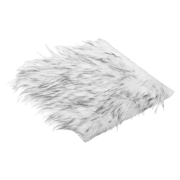 12" Locker Rug, Small Area Rug Mini Faux Fur Rugs Small Locker Carpet Soft Fluffy Tiny Photography Props Square for Nail Photo Tabletop Background Picture Decoration, White Gray