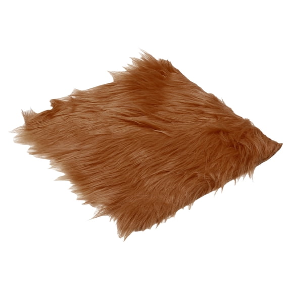 12" Locker Rug, Small Area Rug Mini Faux Fur Rugs Small Locker Carpet Soft Fluffy Tiny Photography Props Square for Nail Photo Tabletop Background Picture Decoration, Brown
