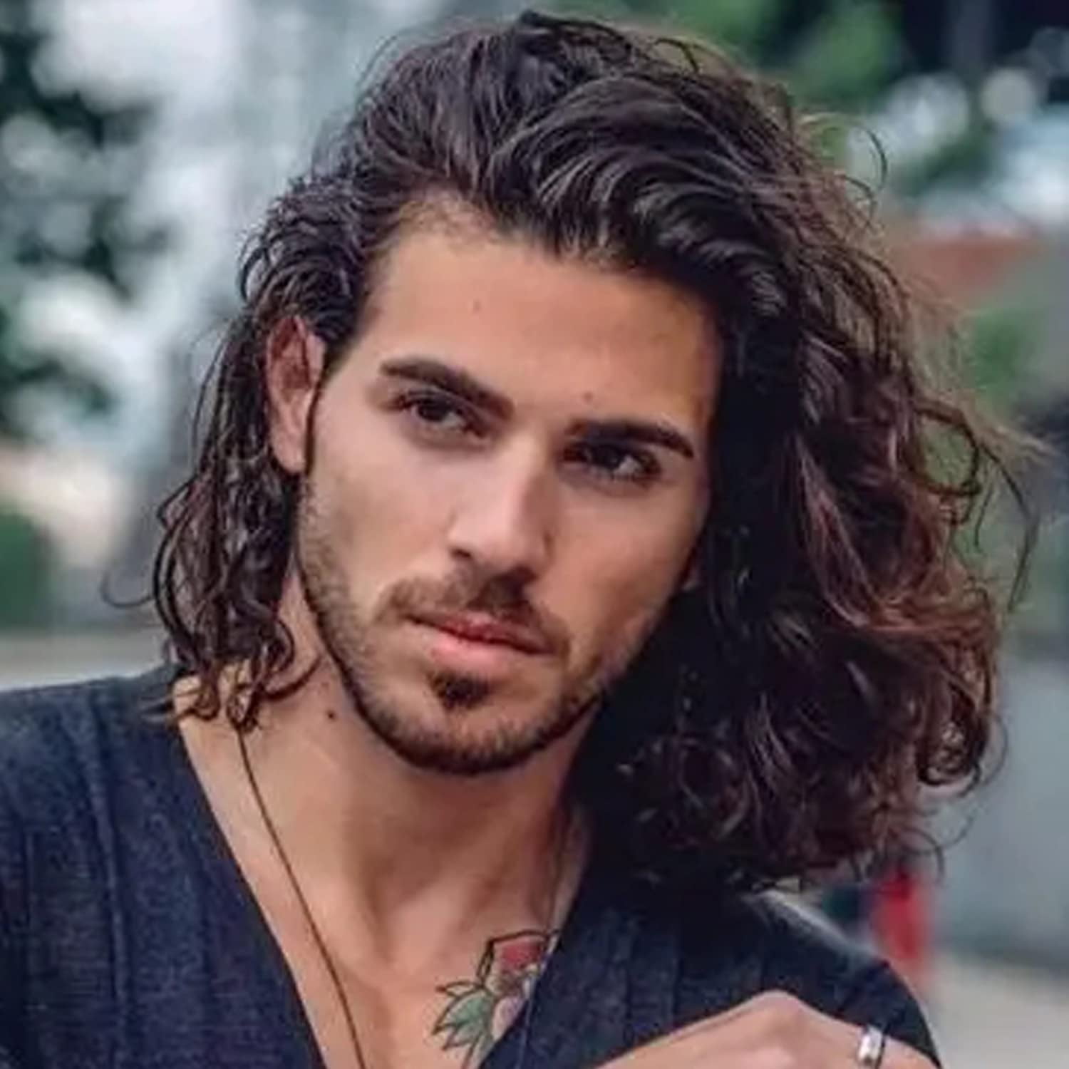Sergio Slavnov - Men's Middle Part Long Wavy Hairstyle by... | Facebook