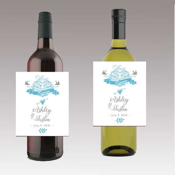 12 Love Forever Wine / Beer Bottle labels Easy to Use Self Stick Labels