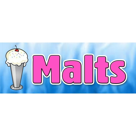 12" MALTS DECAL sticker malted milk malt shop tin milk shakes old-fashioned