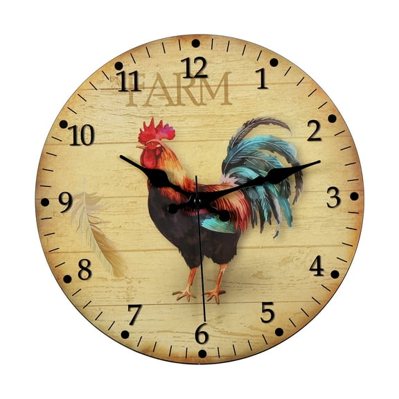 12”MDF Wall Clock - Rooster