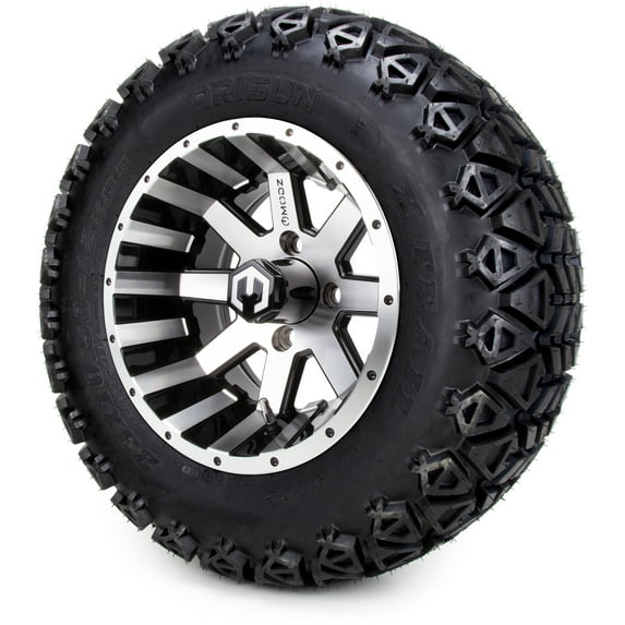 12" MODZ® Assault Golf Cart Wheels and All Terrain Tires + Lift Kit Combo