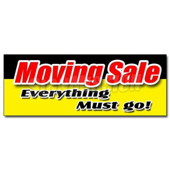 12" MOVING SALE EVERYTHING MUST GO! DECAL sticker lost lease bankrupt 50% now