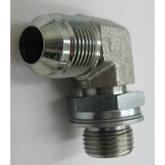 - #12 Male JIC (1-1/16''-12 Threads) X 22mm x 1.5 Male Metric 90 With O-Ring