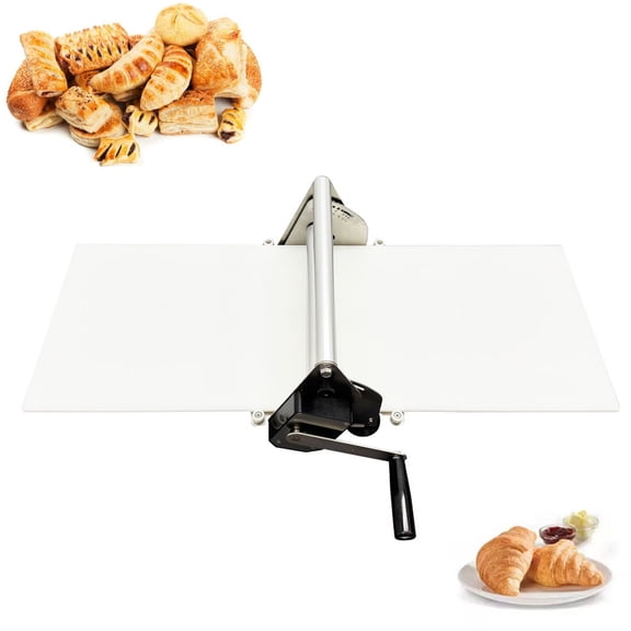 12" Manual Dough Sheeter Pastry Machine Movable PP Tabletop Dough Sheeter for Puff Pastry