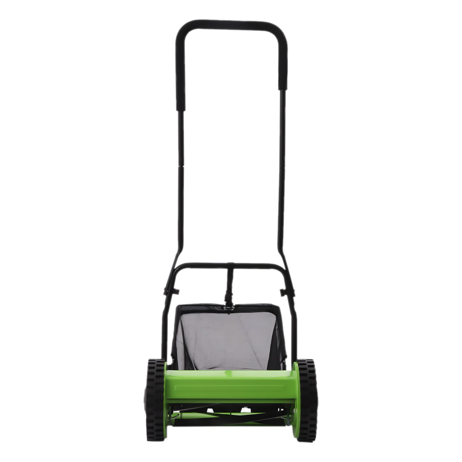 12'' Manual Lawn Mower, Adjustable Push Reel Cutter Hand-Powered Clipper Walk-Behind Trimmer with 5-Reel Design & 6-Gallon Collection Bag for Grass Leaves Debris on Lawns Courtyards