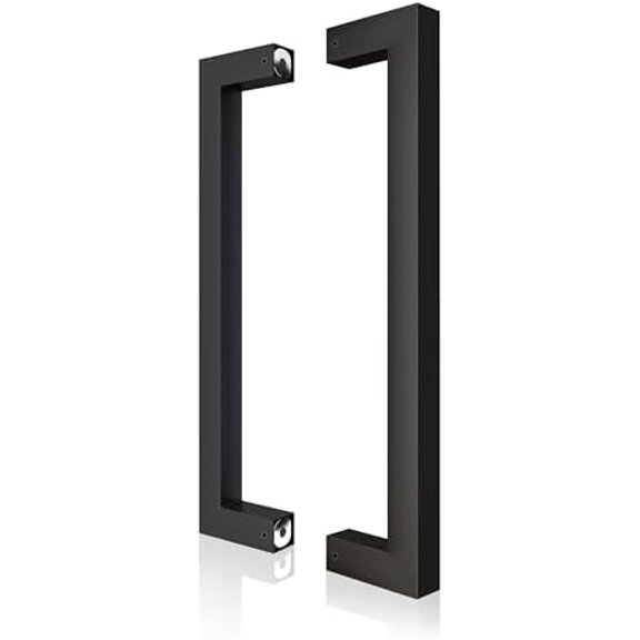 12" Matte Black Push Pull Bar Handle, Sliding Barn Door Handles, Heavy Duty Double Sided Door Handle for Barn Doors, Garage, Easy to Install$$Tools & Hardware Other