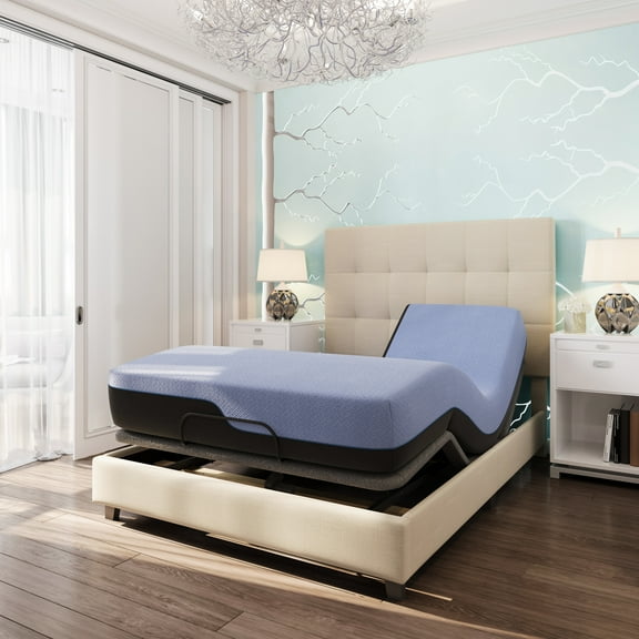 12" Mattress With Adjustable Base - Cooling Comfort Foam Layers, Queen 12 Inch And Coil Ultra Quiet Motor,
