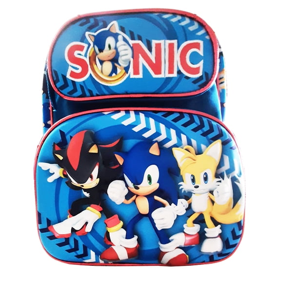 12" Medium 3D Molded Sonic The Hedgehog Arrow Backpack