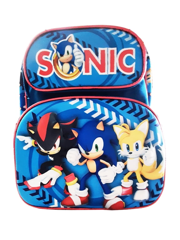 12" Medium 3D Molded Sonic The Hedgehog Arrow Backpack