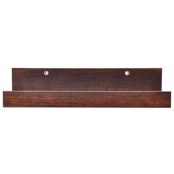 12" Medium Brown Ledge Shelf by Studio Décor - Floating Wall Mount Display for Pictures - Books - Home Décor - 1 Pack