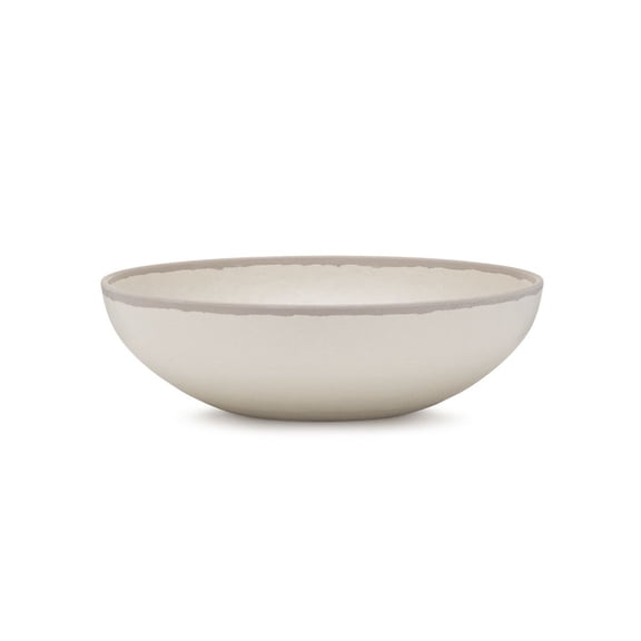 12" Melaboo Round Serving Bowl in Stone Gray and Terracotta Brown - 3.5 Quart Capacity