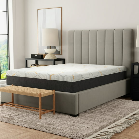 12" Memory Foam Mattress King Split Head With Copper Gel - Stable Edge Support Air Grid Base Washable Cover Grey 76x80x12 In For A Deep And Sound Sleep