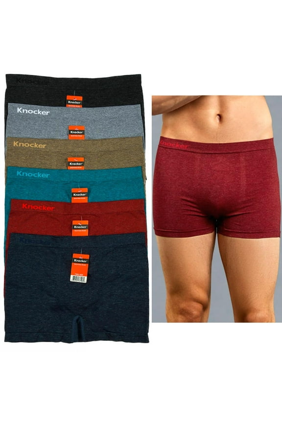 12 Mens Seamless Boxers Briefs Short Microfiber Underwear Knocker Soft Athletic