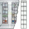 12 Mesh Pockets Over The Door Shoe Organizer Hanging Narrow Closet Door