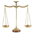 thumbnail image 1 of 12" Metal Floral Small Vintage Style Decorative Scales with Red and Green Floral Accents, by DecMode, 1 of 14