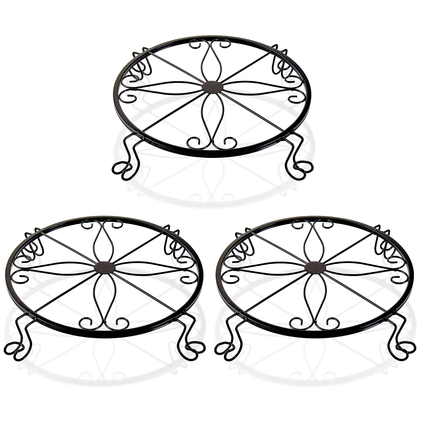 12" Metal Plant Stand for Indoor Outdoor, 3 Pack Flower Pot Stands