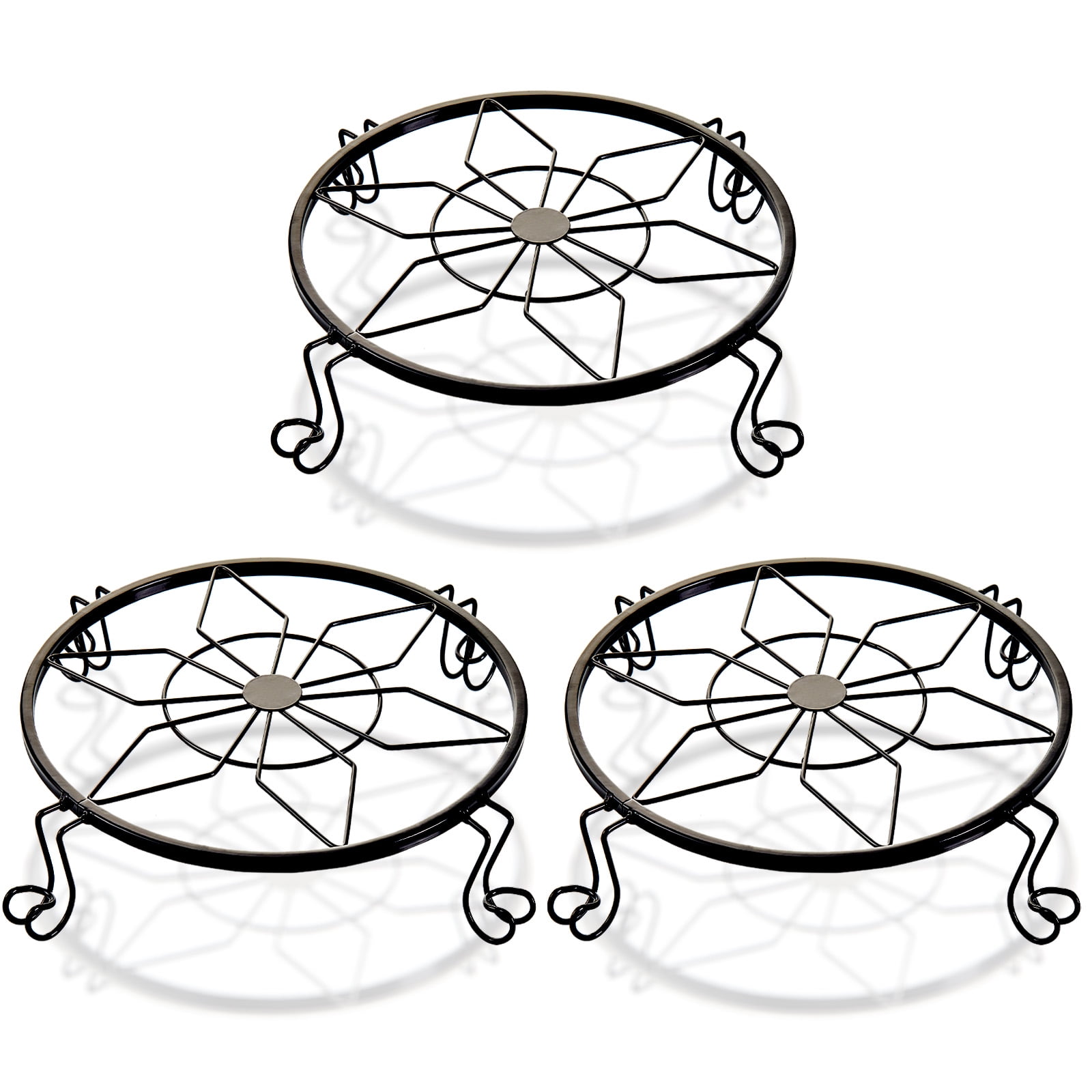 12" Metal Plant Stand for Indoor Outdoor, 3 Pack Flower Pot Stands