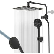 12" All Metal Shower Head, High Pressure 10-Spray Handheld Showerhead Rainfall Shower Head Combo with 11" Adjustable Shower Extension Arm, 71" Hose, Shower Head Holder, Oil Rubbed Bronze