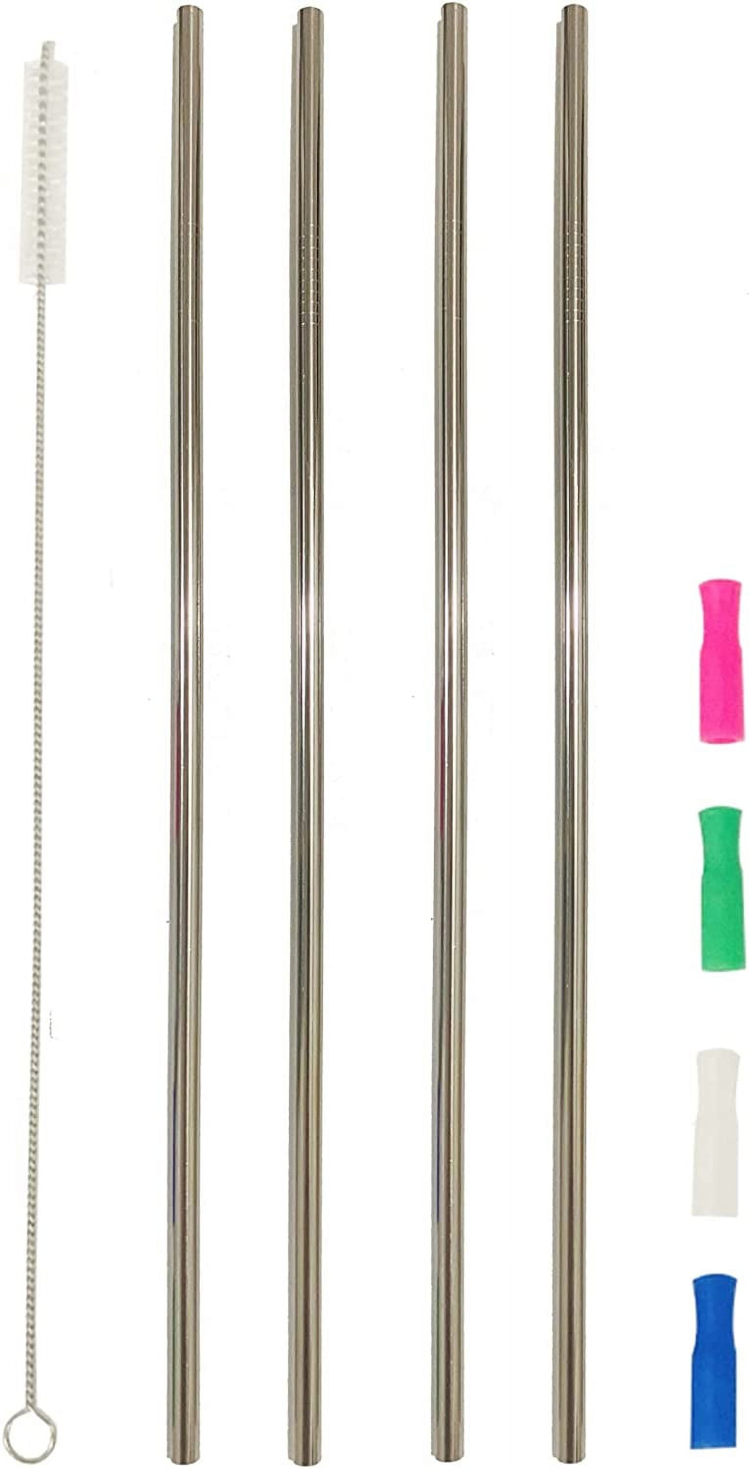 14 Inch Stainless Steel Straws, 4pcs Ultra Long Reusable 0.32 (8mm) Big  Wide Metal Straws for Stanley 40oz/64oz Tumblers or Super Tall Cups with