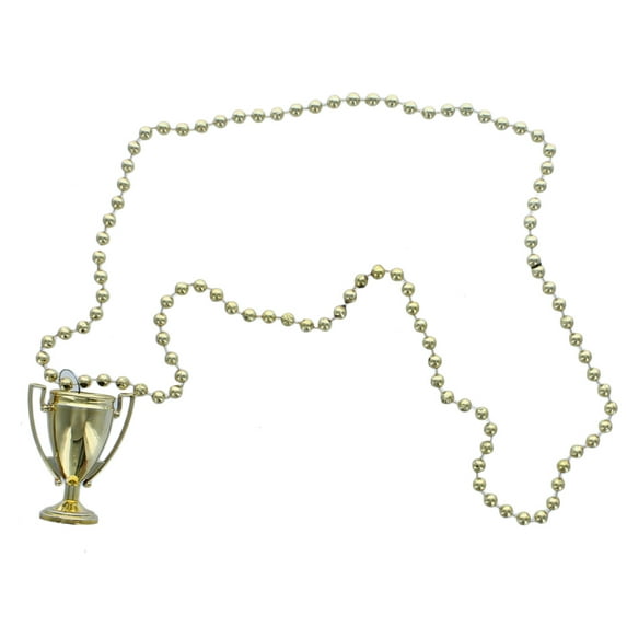 12 Metallic Gold Trophy Necklaces Party Favor Award
