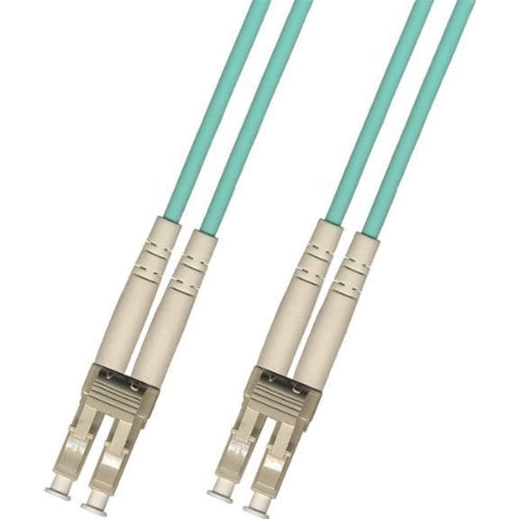 12 Meter 10Gb OM3 Multimode Duplex Fiber Optic Cable (50/125) - LC to LC - Aqua
