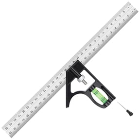 12" Metric Combination Square Ruler for Electricians and Carpenters 45-90 Degree Marking Bubble Level Tool Woodworking Combo (300mm)