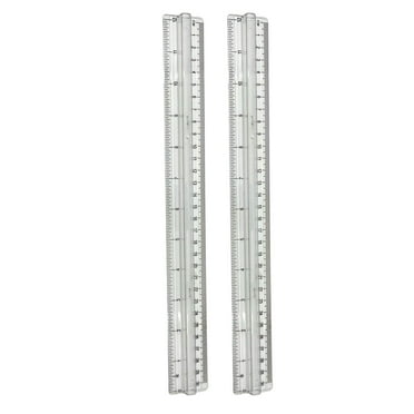12" Metric  Imperial Scale Raised Grip Aluminium Ruler : 1CT