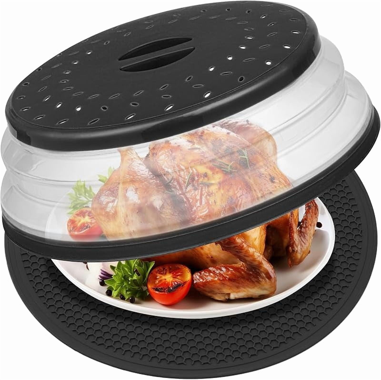 Microwave Food Cover and Silicone Mat, 12 Inch Collapsible Vented ...