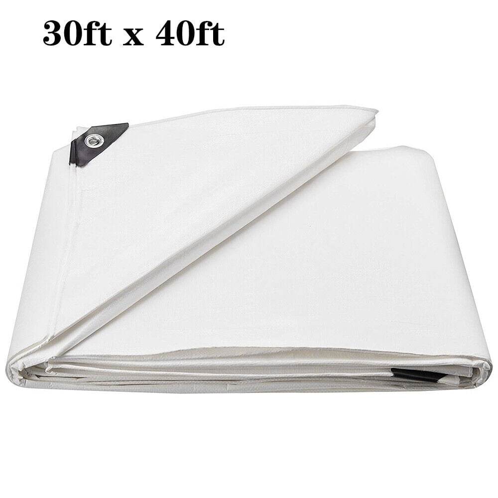 12 Mil Heavy Duty Waterproof Tarpaulin – White Polyethylene Tarp For Canopy, Shelter, Cover, Shade