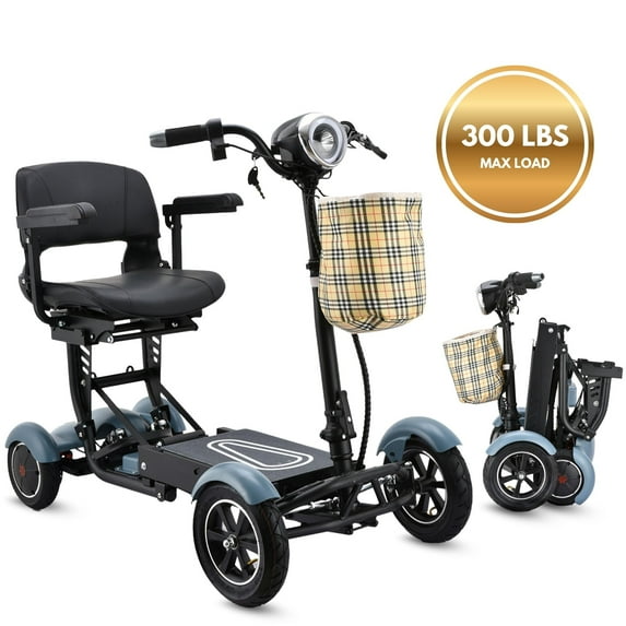 Dragon Mobile EX 12 Miles Long Range Durable Mobility Scooter - All Terrain Collapsible Premium Large Seat Electric Wheelchair - Blue