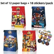 These 12 Minecraft gift bags, with 18 stickers, can be used as birthday party decorations, candy gift bags, and are perfect for Christmas, parties, weddings, and more.