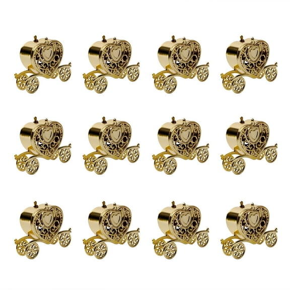 12 Mini Wedding Candy Box Pumpkin Car Heart Shaped Creative Wagon Candy Box for Party Favors Reception Gifts Anniversary Celebration Bridal Shower Decoration Candy Container