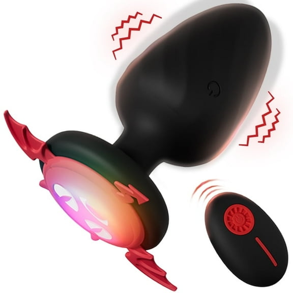 12 Mode Wireless Remote Control Vibrating Anal Butt Plug,Anal Vibrator with Flashing Light Base,Adult Sex Toys for Men Women Couples