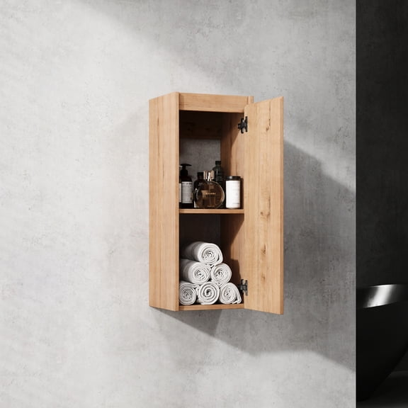 12" Modern Bathroom Side Cabinet | Space-Saving Design, Hidden Handles | Bathroom Storage Arrangement