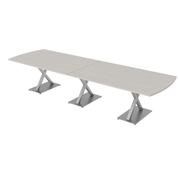 12' Modular Arc Rectangle Conference Table Electric Units And X Bases