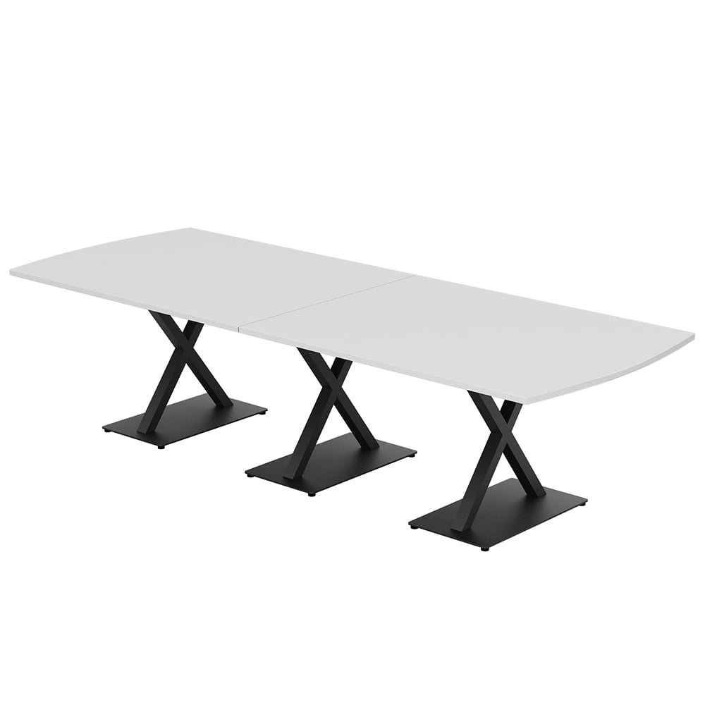 12' Modular Arc Rectangle Conference Table Electric Units And X Bases ...