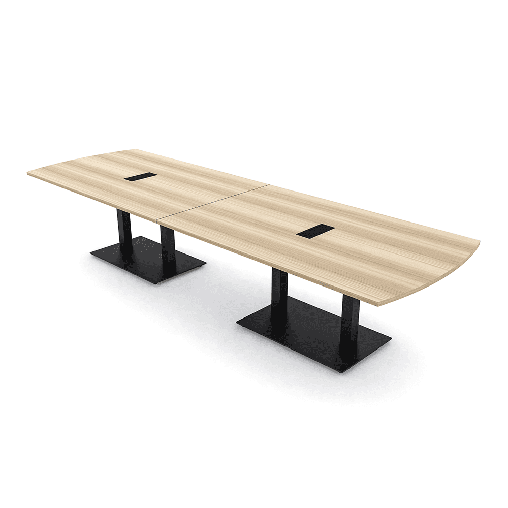 12' Modular Arc Rectangle Conference Table w/Electric And Square Bases ...
