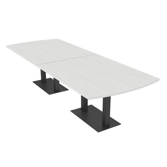 12' Modular Arc Rectangle Conference Table w/Electric And Square Bases