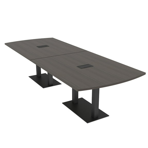 12' Modular Arc Rectangle Conference Table w/Electric And Square Bases