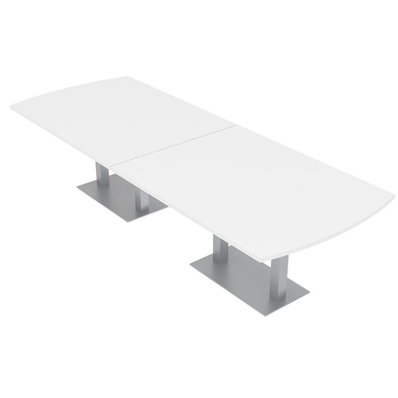 12' Modular Arc Rectangle Conference Table w/Electric And Square Bases