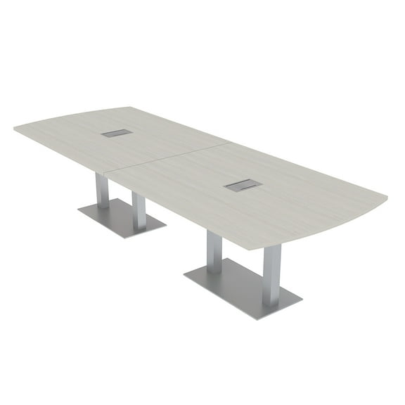 12' Modular Arc Rectangle Conference Table w/Electric And Square Bases