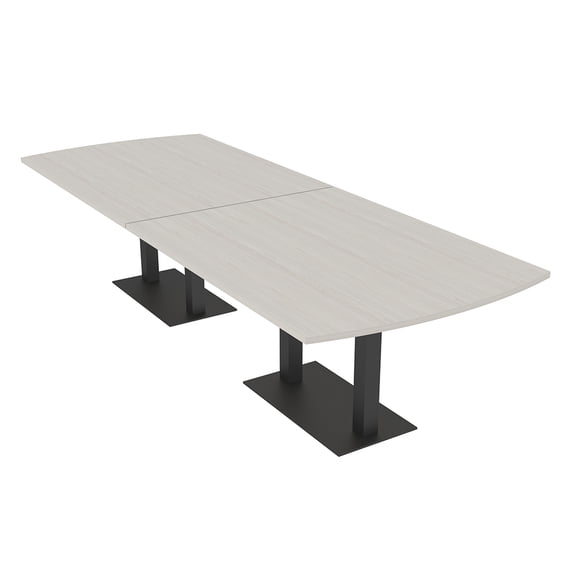 12' Modular Arc Rectangle Conference Table w/Electric And Square Bases