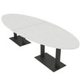 thumbnail image 1 of 12' Modular Oval Conference Table With Metal Bases And Electric Units, 1 of 5