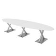 thumbnail image 1 of 12' Modular Oval Conference Table With X Bases And Electric Units, 1 of 5